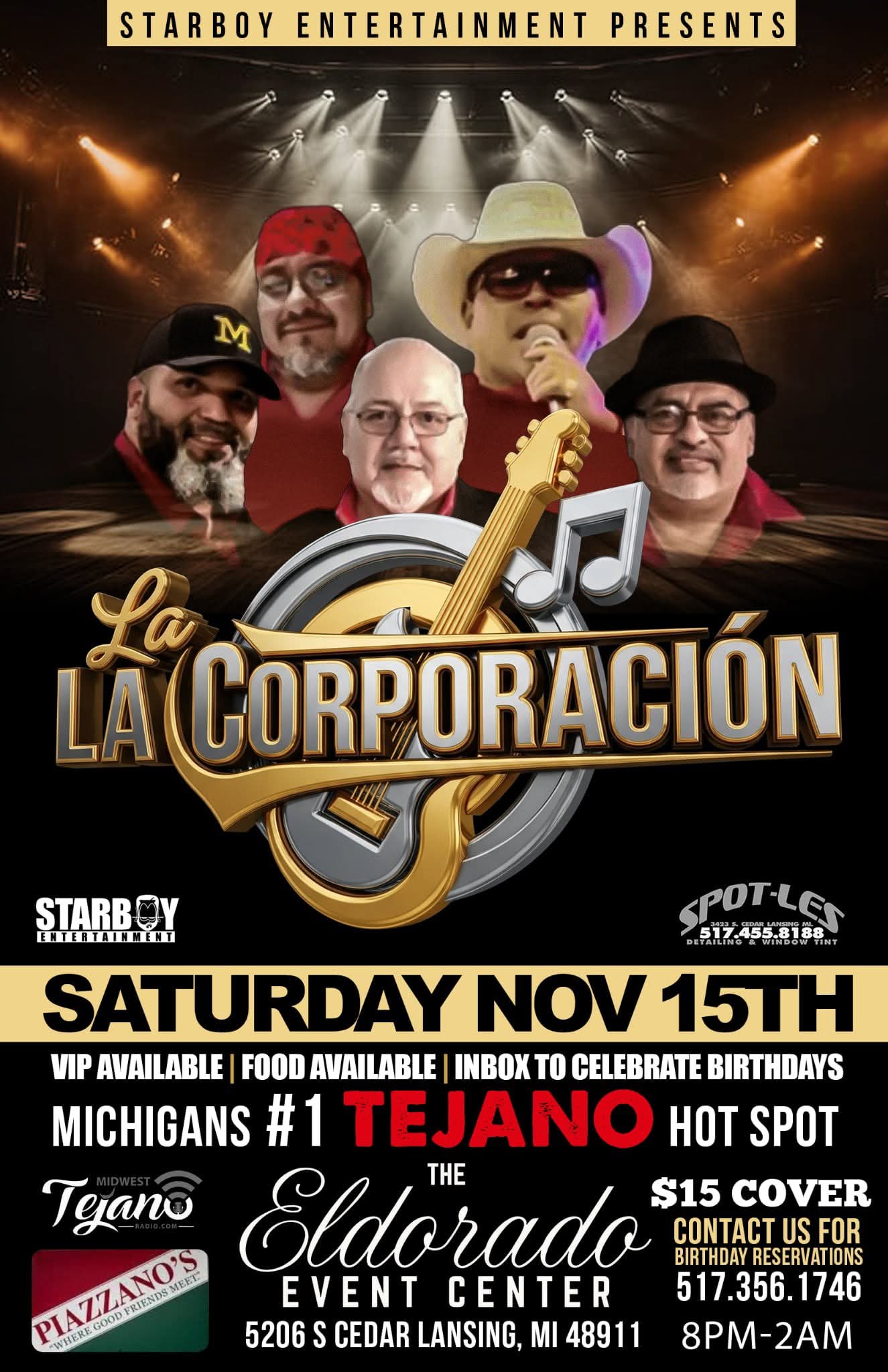 La Corporacion to play at Michigan's #1 Tejano Hot Spot - The Eldorado, 11-15-25.